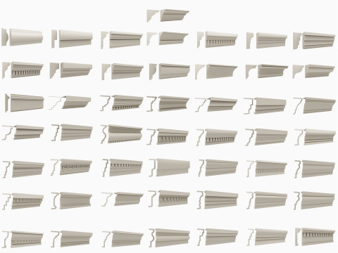 Колекція розгорток класичного лиття профілю 3D Модель