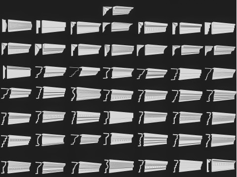 Klassische Formprofil-Sweep-Kollektion 3D Modell