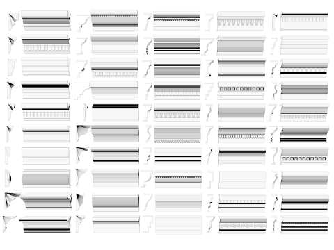 Klassische Formprofil-Sweep-Kollektion 3D Modell