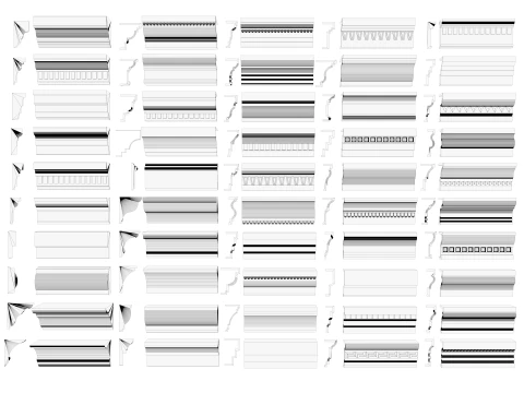 Classical molding profile sweeps collection 3D Model