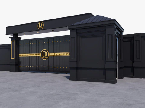 Main Site Entrance Gate Door 2 3D Model