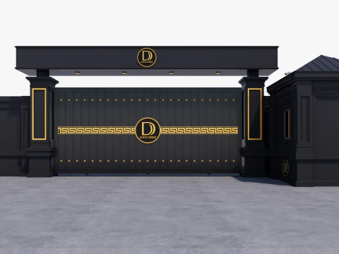 Main Site Entrance Gate Door 2 3D Model