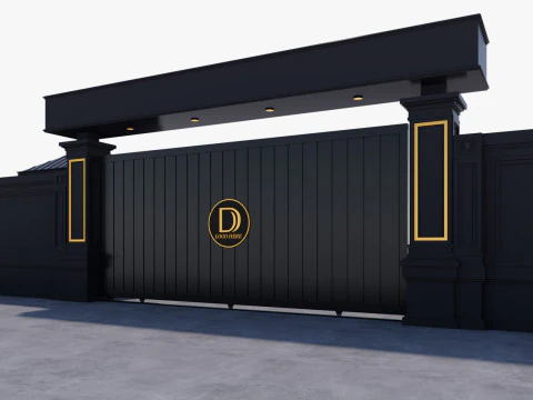 Main Site Entrance Gate Door 2 3D Model
