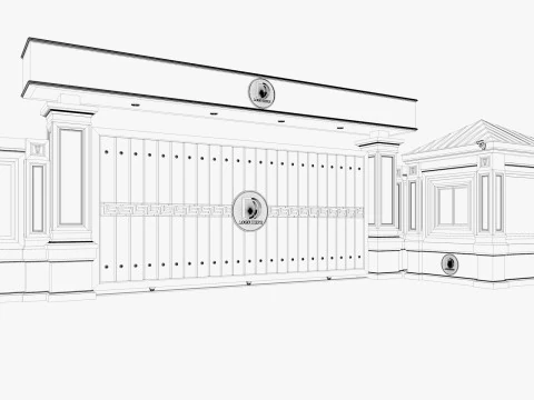 Main Site Entrance Gate Door 2 3D Model