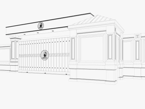Main Site Entrance Gate Door 2 3D Model