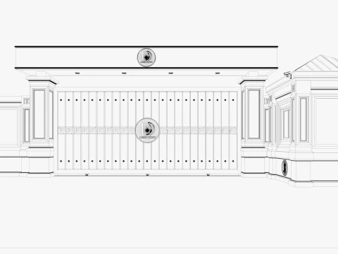 Main Site Entrance Gate Door 2 3D Model