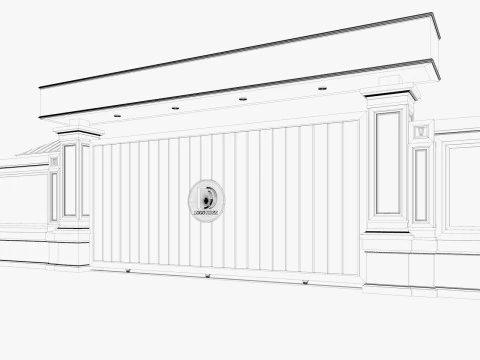 Main Site Entrance Gate Door 2 3D Model