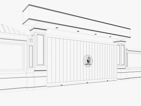 Main Site Entrance Gate Door 2 3D Model