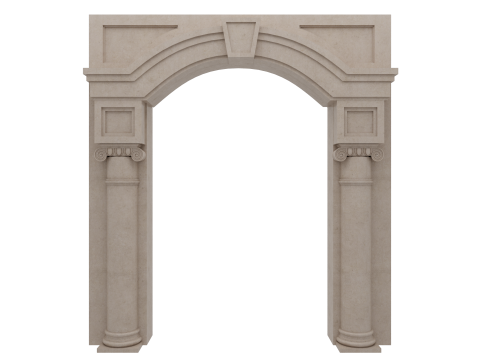 Gewölbte Fassadensäulen, Türpilaster 3D Modell