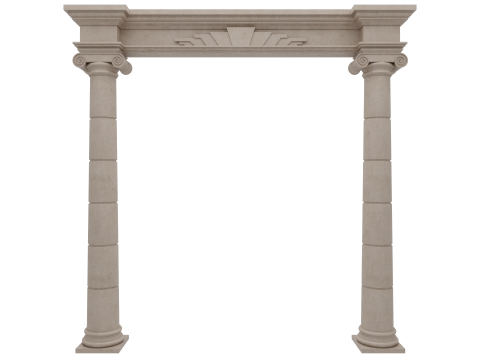 Gewölbte Fassadensäulen, Türpilaster 3D Modell