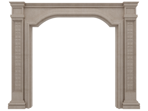 Gewölbte Fassadensäulen, Türpilaster 3D Modell