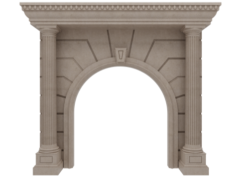 Gewölbte Fassadensäulen, Türpilaster 3D Modell