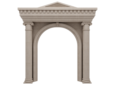 Gewölbte Fassadensäulen, Türpilaster 3D Modell