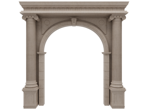 Gewölbte Fassadensäulen, Türpilaster 3D Modell