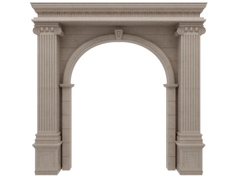 Gewölbte Fassadensäulen, Türpilaster 3D Modell