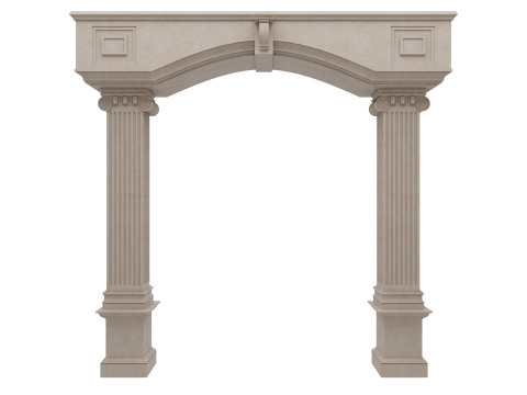 Gewölbte Fassadensäulen, Türpilaster 3D Modell