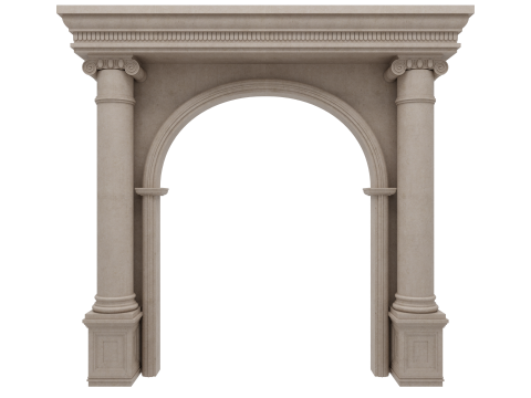 Gewölbte Fassadensäulen, Türpilaster 3D Modell