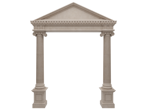 Gewölbte Fassadensäulen, Türpilaster 3D Modell