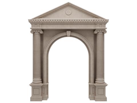 Gewölbte Fassadensäulen, Türpilaster 3D Modell