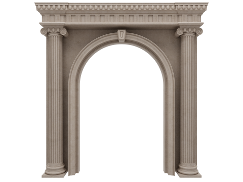 Gewölbte Fassadensäulen, Türpilaster 3D Modell