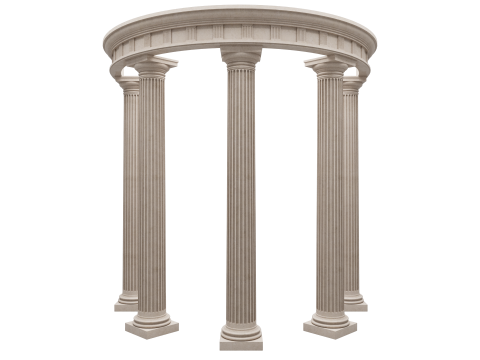Gewölbte Fassadensäulen, Türpilaster 3D Modell