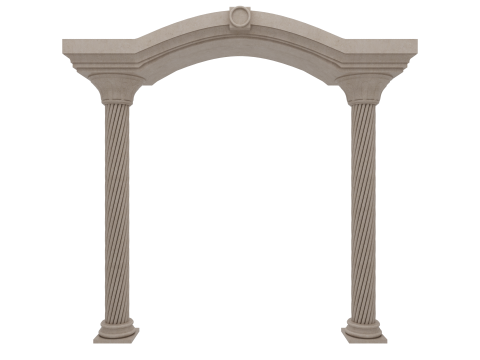 Gewölbte Fassadensäulen, Türpilaster 3D Modell