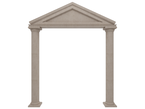 Gewölbte Fassadensäulen, Türpilaster 3D Modell