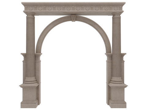 Gewölbte Fassadensäulen, Türpilaster 3D Modell