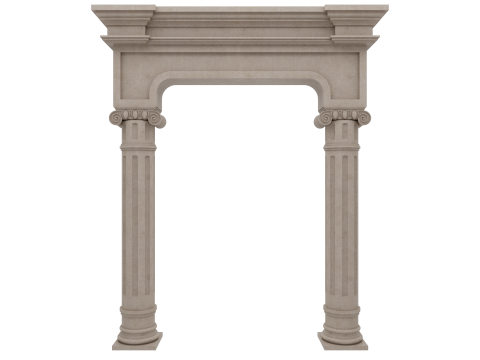 Gewölbte Fassadensäulen, Türpilaster 3D Modell