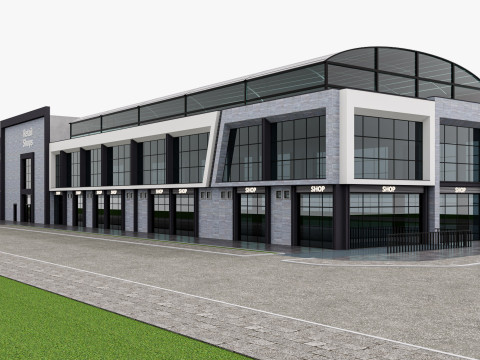 Edificio moderno del negozio al dettaglio Modello 3D