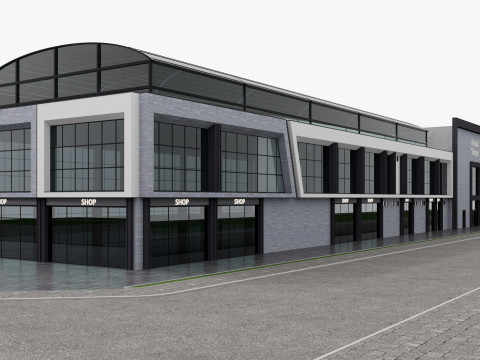Edificio moderno del negozio al dettaglio Modello 3D