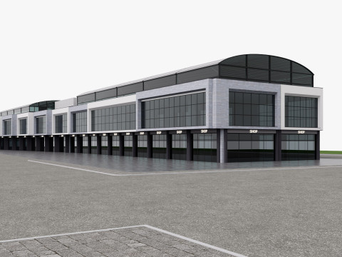 Edificio moderno del negozio al dettaglio Modello 3D