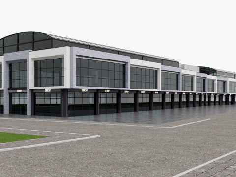 Edificio moderno del negozio al dettaglio Modello 3D