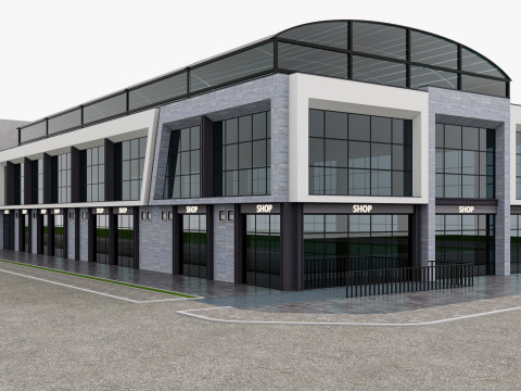 Edificio moderno del negozio al dettaglio Modello 3D