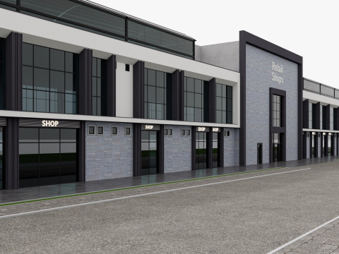 Edificio moderno del negozio al dettaglio Modello 3D