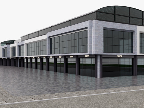 Edificio moderno del negozio al dettaglio Modello 3D