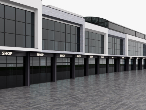 Edificio moderno del negozio al dettaglio Modello 3D
