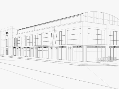 Edificio moderno del negozio al dettaglio Modello 3D