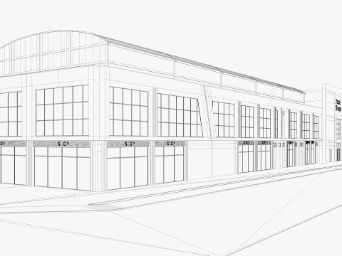 Edificio moderno del negozio al dettaglio Modello 3D