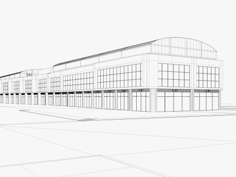 Edificio moderno del negozio al dettaglio Modello 3D