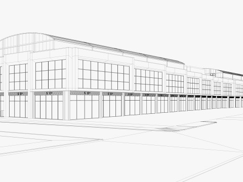 Edificio moderno del negozio al dettaglio Modello 3D