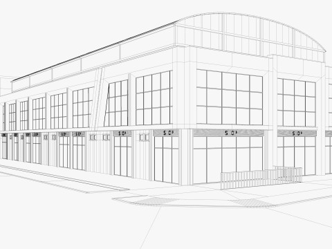 Edificio moderno del negozio al dettaglio Modello 3D