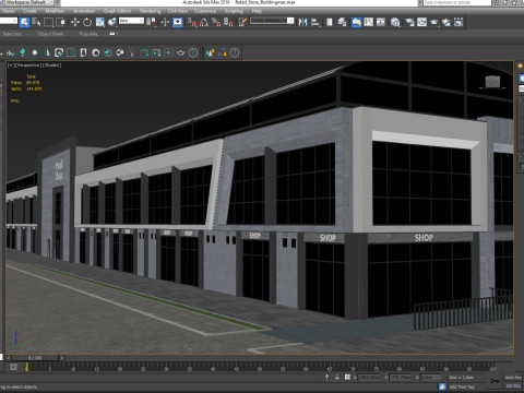 Edificio moderno del negozio al dettaglio Modello 3D