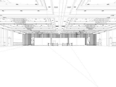 Convention Center Suite Ballroom 3D Model