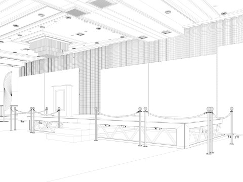 Sala balowa w centrum kongresowym Model 3D