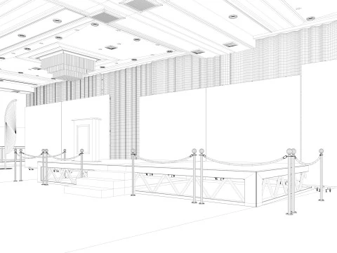 Convention Center Suite Ballroom 3D Model