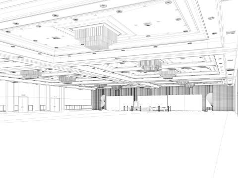 Sala balowa w centrum kongresowym Model 3D