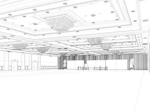 Convention Center Suite Ballroom 3D Model