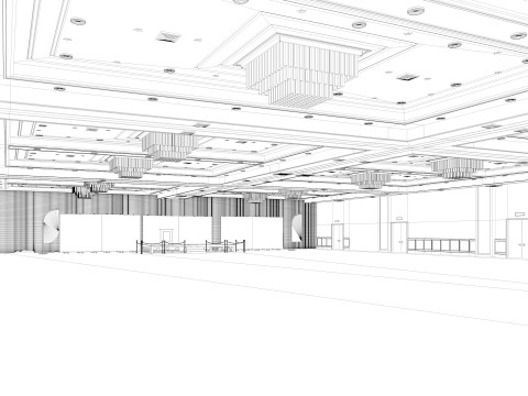 Sala balowa w centrum kongresowym Model 3D