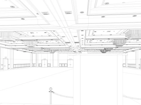 Convention Center Suite Ballroom 3D Model